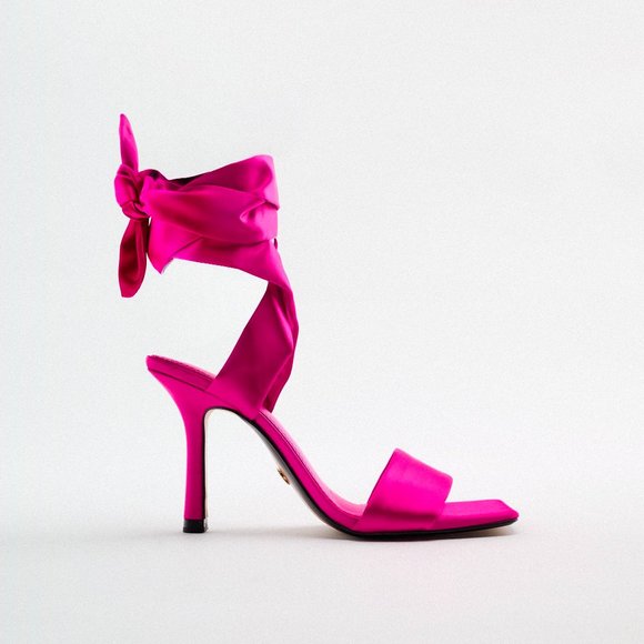 ISO Zara Fabric Lace Up Heels in Size 7 - Picture 1 of 1